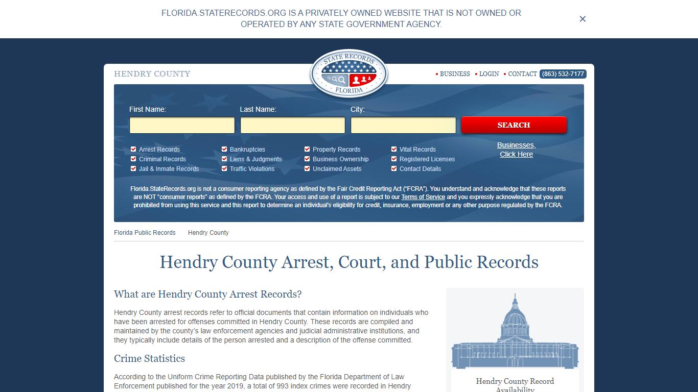 Hendry County Arrest, Court, and Public Records
