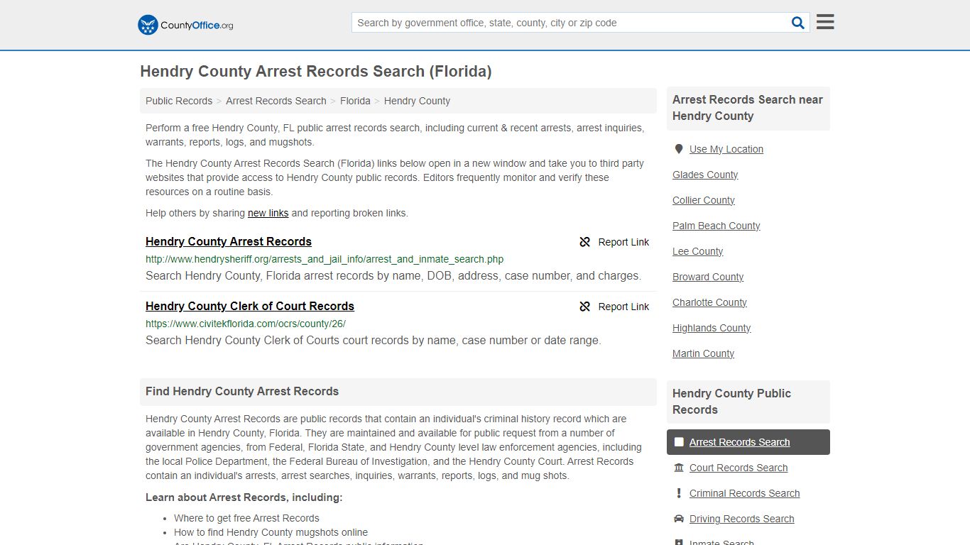Arrest Records Search - Hendry County, FL (Arrests & Mugshots)