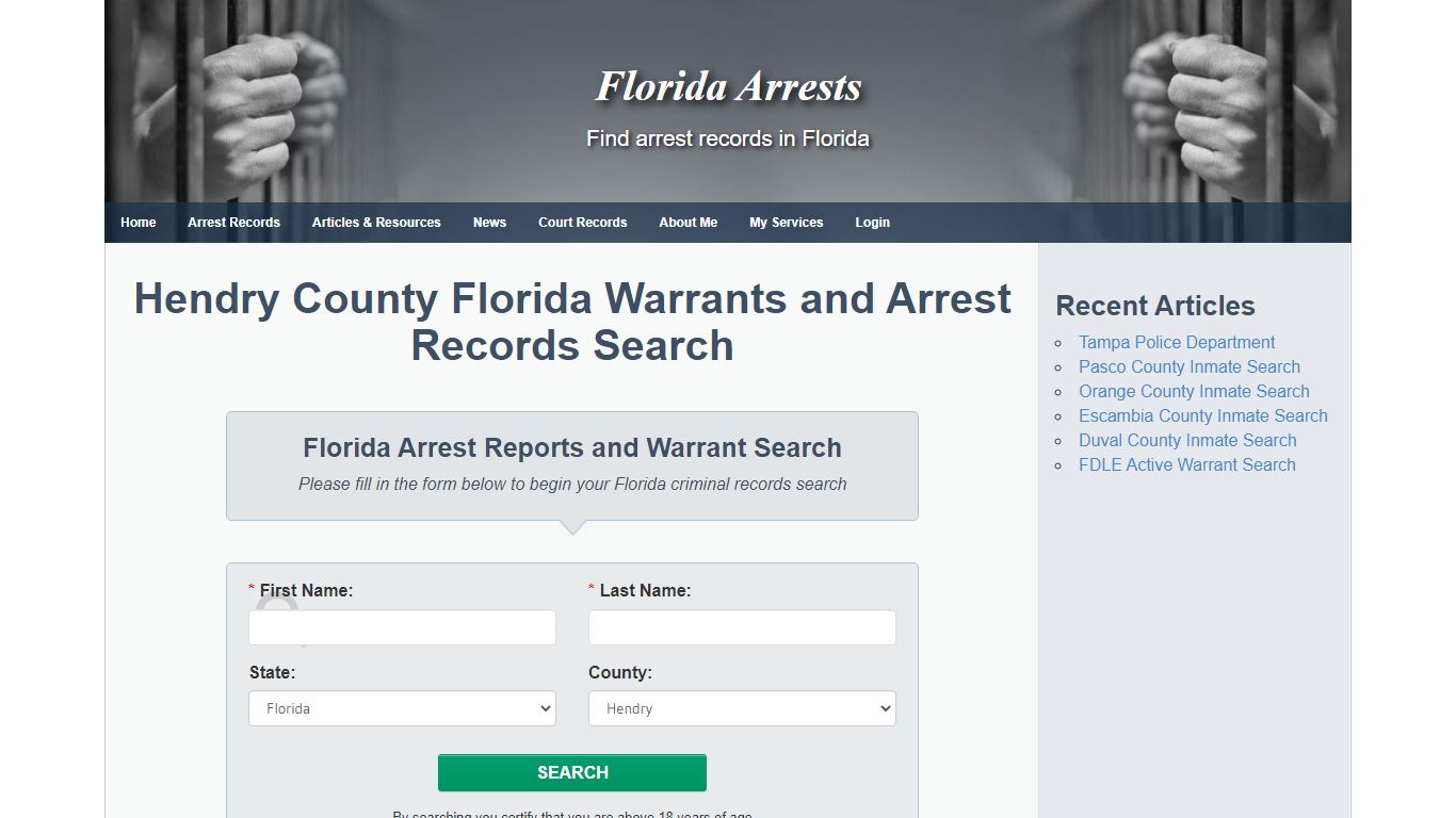 Hendry County Florida Warrants and Arrest Records Search